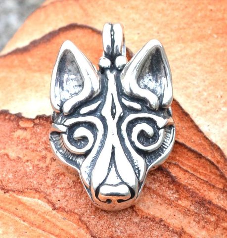 FENRIR, NORSE WOLF PENDANT, SILVER 925,