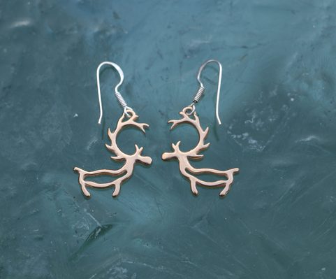 PORO, SAMI REINDEER, EARRINGS BRONZE