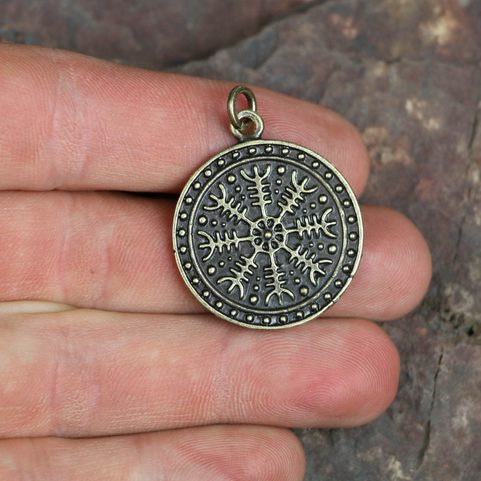 HELM OF AWE ÆGISHJÁLMUR ICELANDIC PENDANT, ZINC