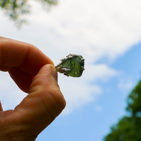 GABRETA MOLDAVITE SILVER PENDANT