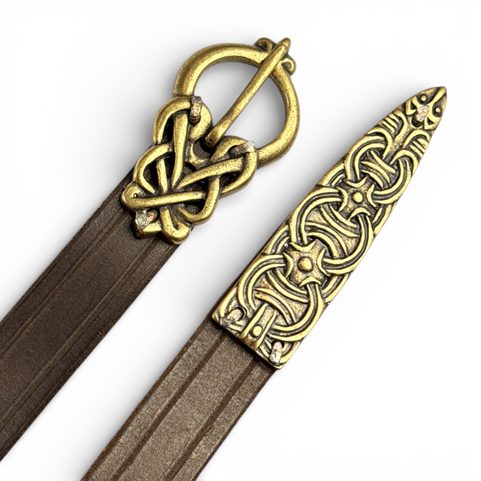 VIKING BELT - BRASS BUCKLE AND STRAP END