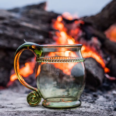 PINT, HISTORICAL GREEN FOREST GLASS