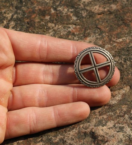 SUN CROSS, BRONZE BROOCH