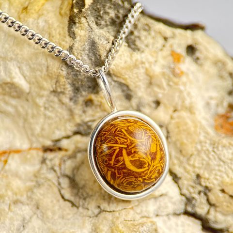 ORBIAL, SNAKE JASPER, SILVER PENDANT, AG 925/1000