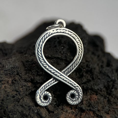 TROLL CROSS, ODAL RUNE, PENDANT, STERLING SILVER
