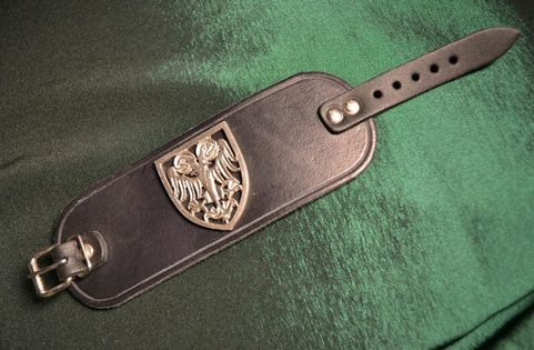DOUBLE HEADED EAGLE, LEATHER BRACER