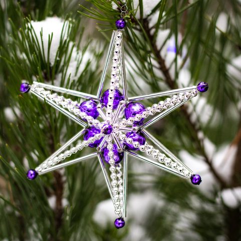 PURPLE STAR, YULE DECORATION FROM BOHEMIA