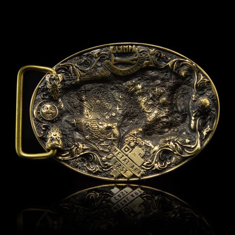 TAURUS BULL, BELT BUCKLE, BRASS