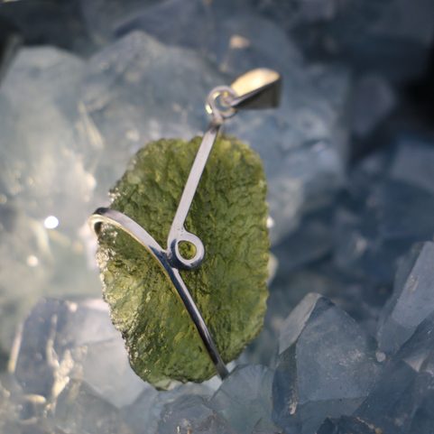 IVKA, SILBER-ANHÄNGER, MOLDAVIT, AG 925