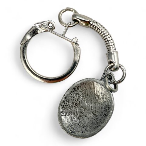 WOLF TRACK KEYRING, ZINC ANTIQUE SILVER
