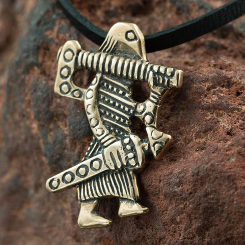 GUERRIER VIKING, KLAHAMMAR, RÉPLIQUE, PENDENTIF, BRONZE