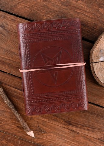 BAPHOMET, LEATHER BOOK OF SHADOWS