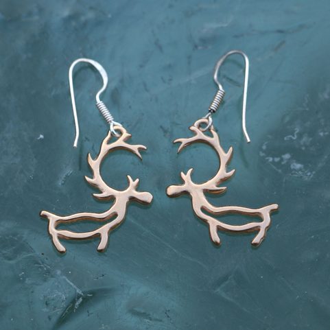 PORO, SAMI REINDEER, EARRINGS BRONZE
