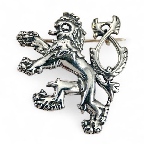 CZECH LION, SILVER BROOCH, AG 925