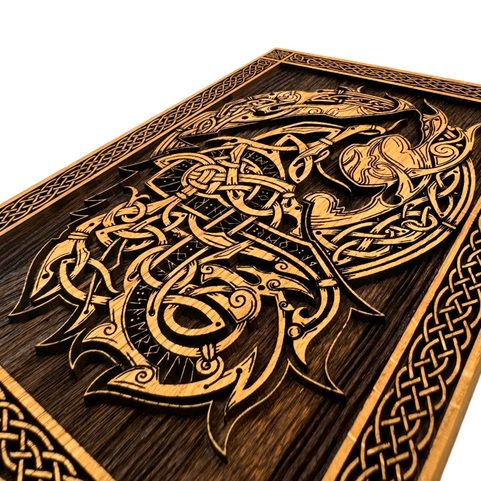 FENRIR, WOODEN WALL PICTURE 21X30CM