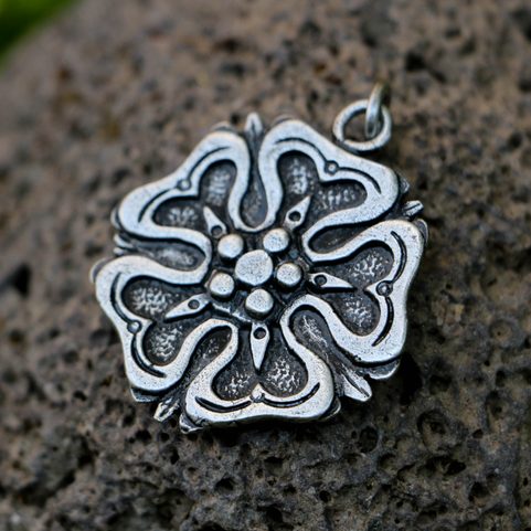 ROSE, HOUSE OF ROSENBERGS, PENDANT, ZINC, ANTIQUE SILVER