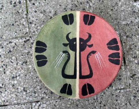 SHAMAN INDIAN DRUM, SPIRIT OF THE BISON 40 CM