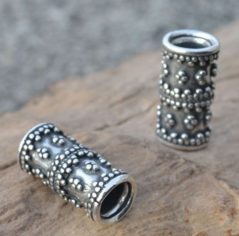 VIKING BEARD RING, SILVER, 7 MM DIAMETER