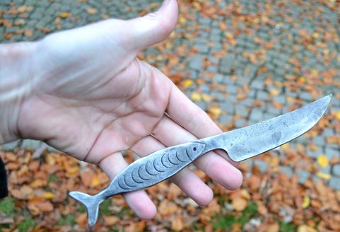 FISH, HAND FORGED KNIFE