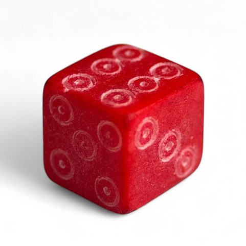 BONE ROMAN DICE - RED
