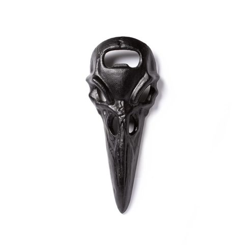 BLACK RAVEN SKULL, BEER OPENER, CAST IRON