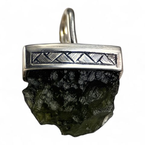 ORION, PENDENTIF - MOLDAVITE, ARGENT 925/1000