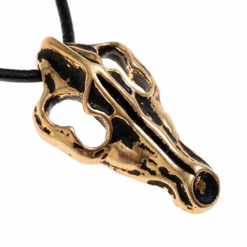 PENDENTIF CRÂNE DE LOUP, BRONZE