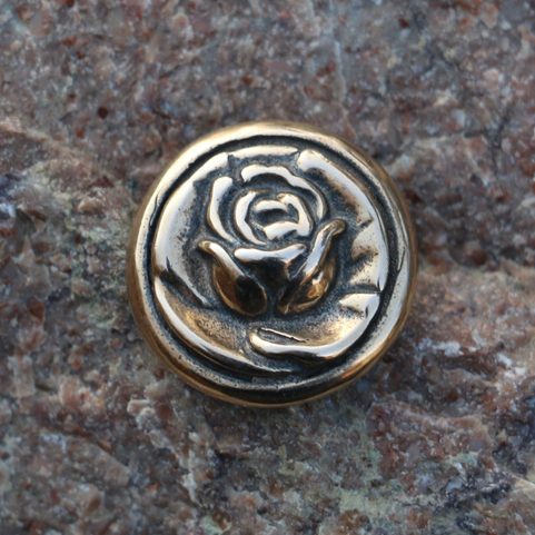 ROSE, BUTTON, BRONZE
