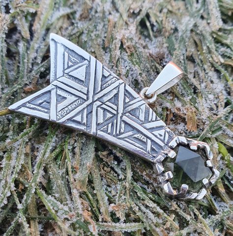 COMETA MOLDAVITE PENDENTIF ARGENT 925