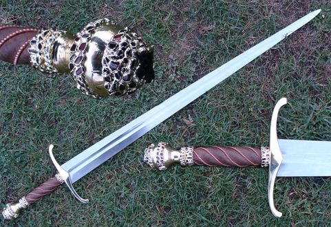 GOLD PLATED SWORD WITH GEMS