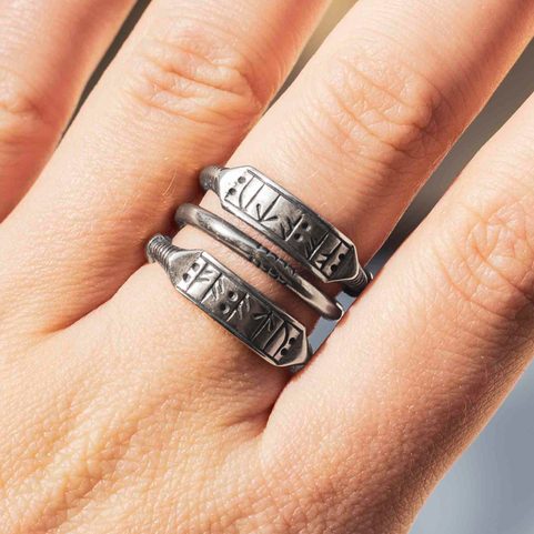 WEALTH - VIKING SILVER RUNE RING, AG 925