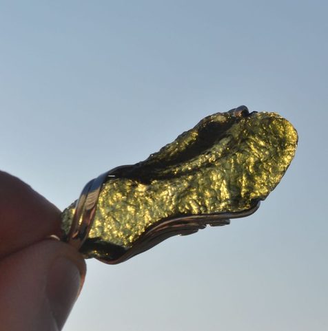 ATRIA, CZECH MOLDAVITE STERLING SILVER PENDANT