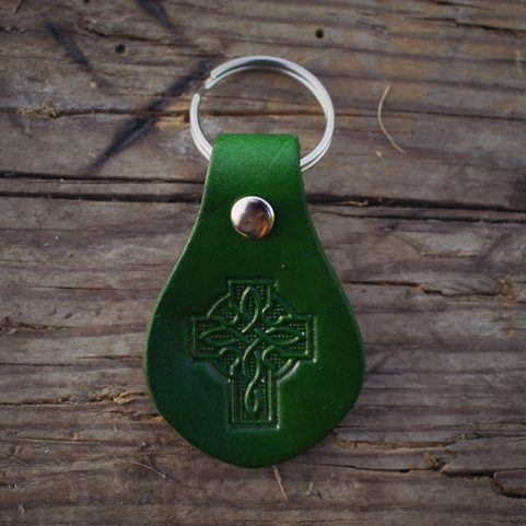 KEYCHAIN - CELTIC CROSS, LEATHER
