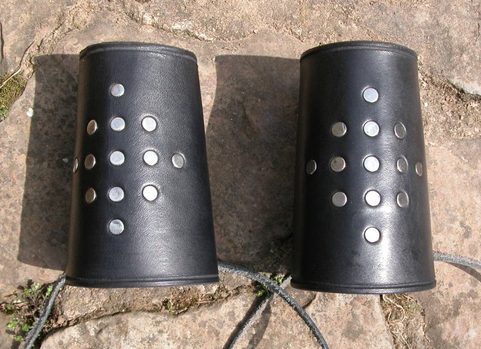 METAL LEATHER BRACERS