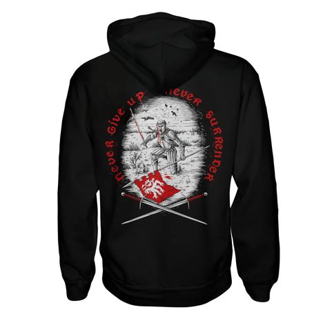 NEVER GIVE UP, NEVER SURRENDER, ZIPPER HOODIE