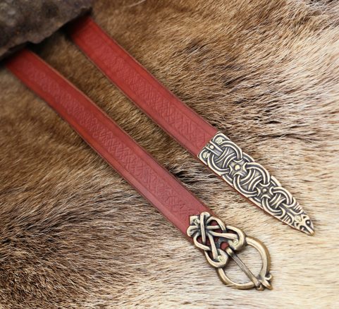 BORRE VIKING BELT EMBOSSED BROWN