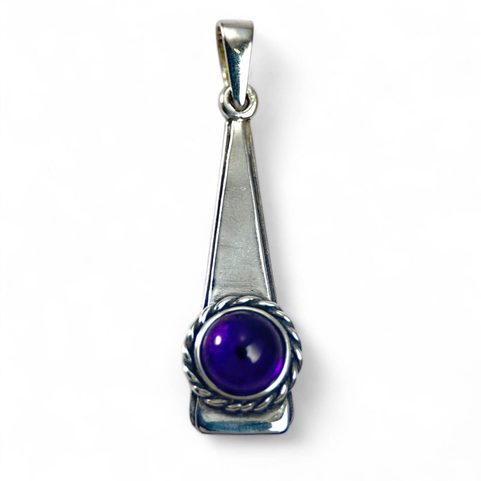 TRIANGLE - PENDENTIF ARGENT, AMÉTHYSTE, AG 925