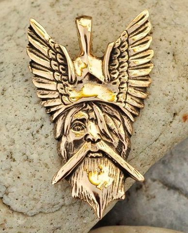 VIKING GOD ODIN, PENDANT, BRONZE