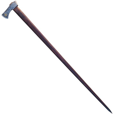 FLORA WALLACHIAN AXE, TRADITIONAL SHEPHERD'S AXE - ETCHED, GOLD PLATED