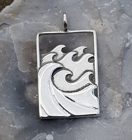 OCÉAN, PENDENTIF, ARGENT
