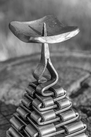 PYRAMIDE, FORGED CANDLESTICK