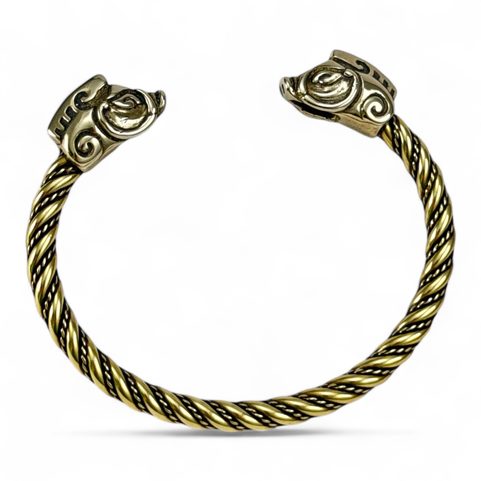 COLLACH, CELTIC BOAR, BRACELET, BRASS