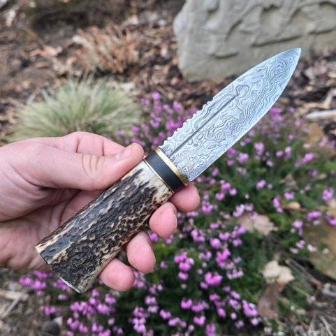 SGIAN DUBH, SCOTTISH KNIFE - DAMASCUS STEEL