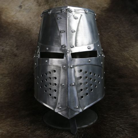 TEMPLAR KNIGHT GREAT HELMET DURALUMIN - COSTUME RENTAL