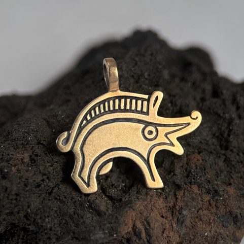 BOAR, BRONZE PENDANT