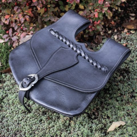 MEDIEVAL LEATHER BAG 13TH - 15TH CENTURY BLACK