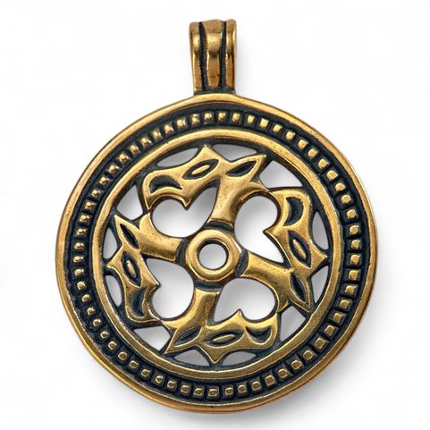 SLAVIC ANIMAL SHAPED SWASTIKA, BRONZE PENDANT - LARGE