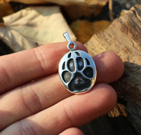 WOLF TRACK, PENDANT, STERLING SILVER