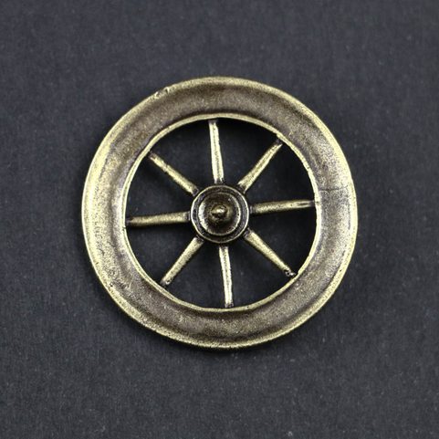 ROUE DE TARANIS, SOLEIL CELTIQUE, ZINC, LAITON ANTIQUE