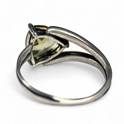 PRSTEN CITRÍN, TRILIANTOVÝ BRUS, STŘÍBRO 925